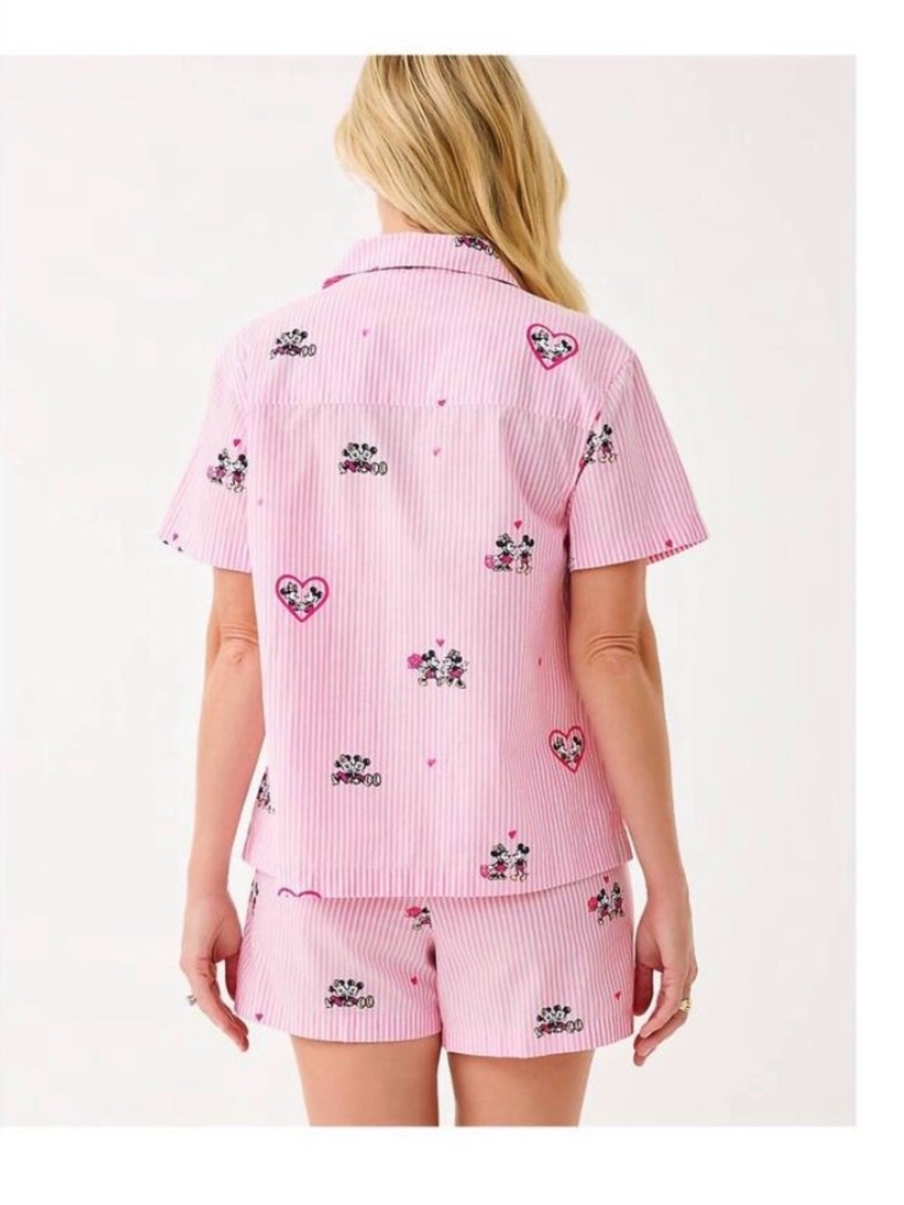 Lilly Pulitzer Pink Heart & Floral Short Pajama Top - Picture 2 of 4